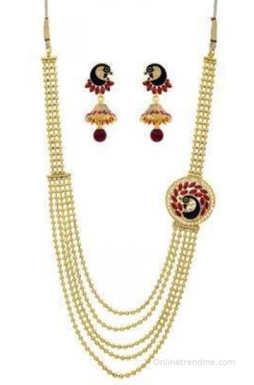 Prisha Antique Necklace Silver Jewel Set