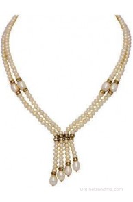 Prisha Pearl Yellow Gold Plated Alloy Necklace