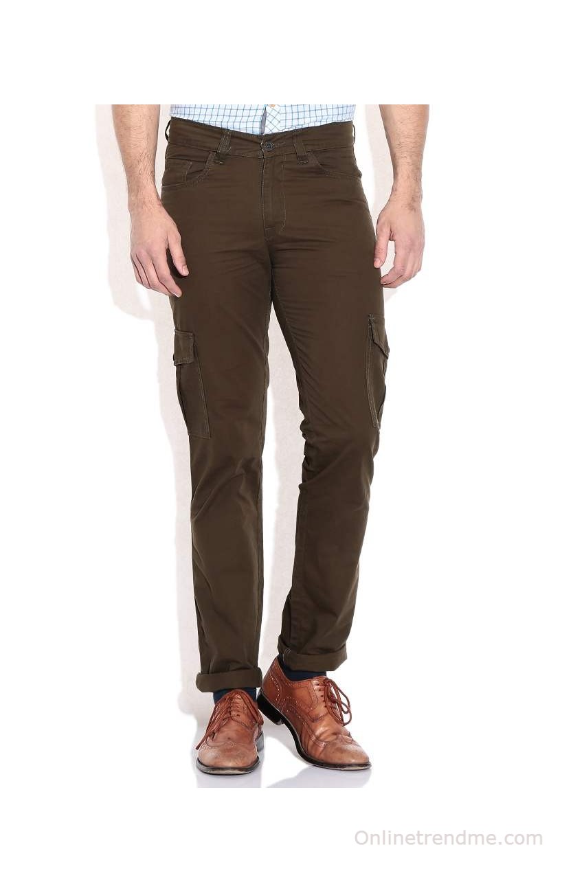 Buy John Players Men Olive Green Slim Fit Solid Casual Trousers on Myntra   PaisaWapascom